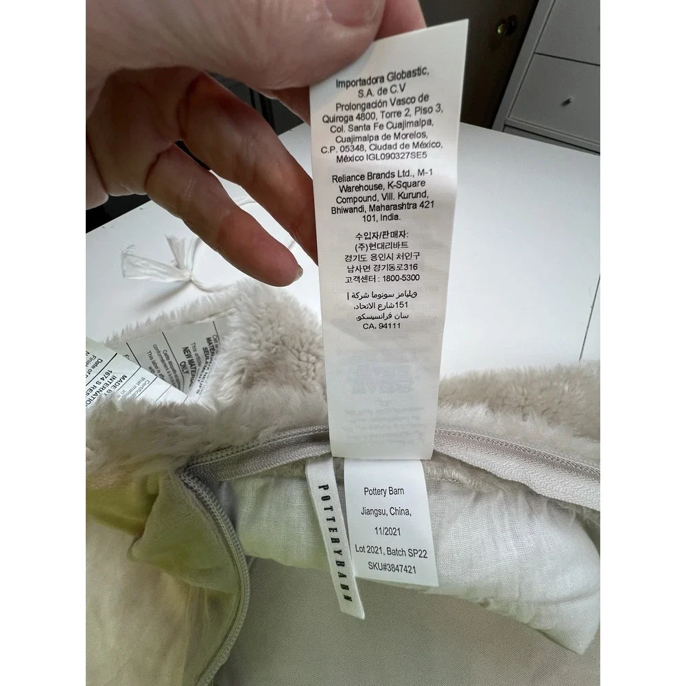 Pottery Barn Faux Shearling Fur KING Sham  NWOT OPEN Pkg